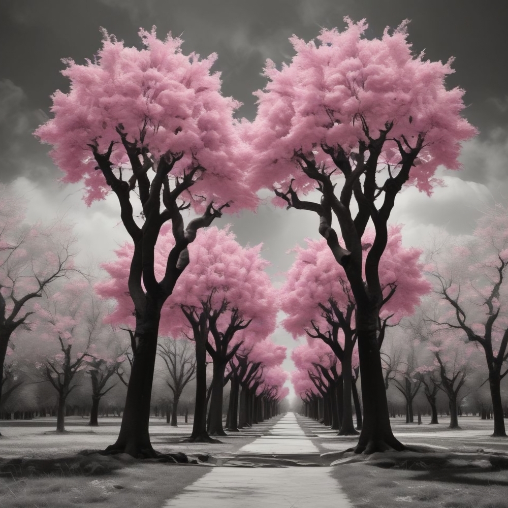 Serene Pink Tree Avenue Art Print